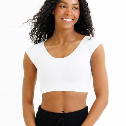 Demi Cotton Stretch Cropped Tee