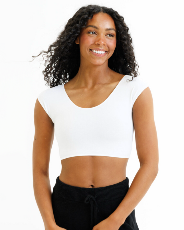 Demi Cotton Stretch Cropped Tee