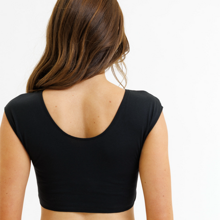 Demi Cotton Stretch Cropped Tee