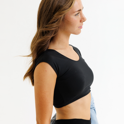 Demi Cotton Stretch Cropped Tee
