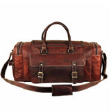 Traveler Weekender Duffle | Genuine Goat Leather Rustic Travel Bag