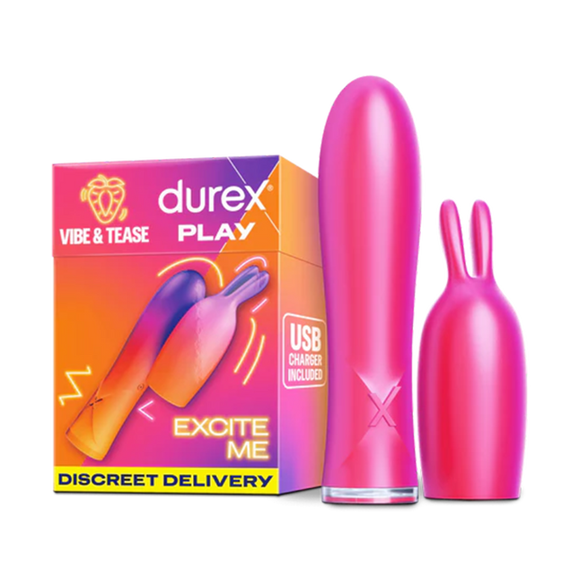 Durex 2-in-1 Vibrator & Stimulating Head – Waterproof with 7 Vibration Modes!