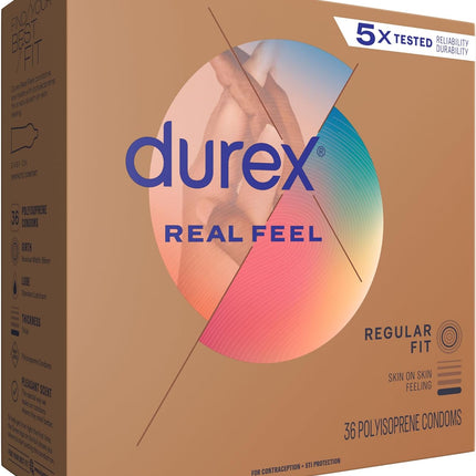 Durex Avanti Bare Real Feel – Lateks Olmayan, Kayganlaştırıcılı Kondomlar, 36 Adet