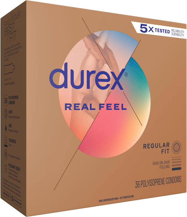 Durex Avanti Bare Real Feel — Non-Latex Condoms, 36 Pack