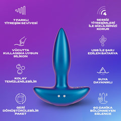 Durex Vibrating Anal Plug – 7 Modes, USB Rechargeable, Silicone, Waterproof (8 cm)