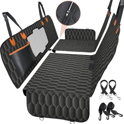 4-in-1 Pet Car Seat Cover | Waterproof Scratch-Resistant Rear Seat & Trunk Cushion for Dogs
