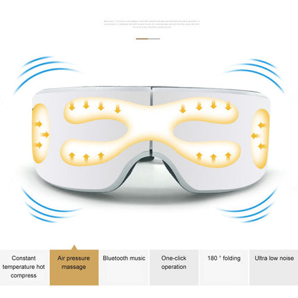 Bluetooth Eye Massager Glasses | Vibration Hot Compress & Music Foldable Eye Care