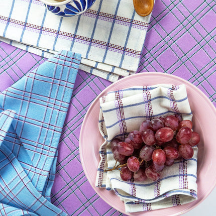 San Lucas Plaid White Napkin