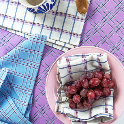 Chiapas Plaid Lilac Table Runner
