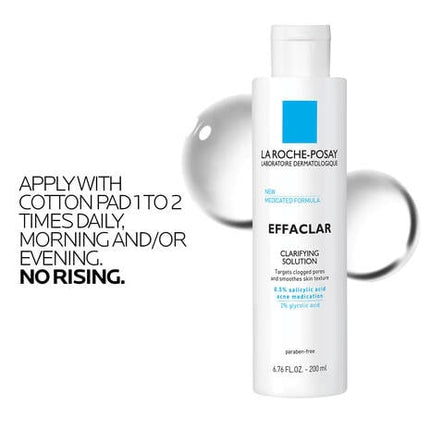 La Roche-Posay Effaclar Clarifying Solution Acne Toner with Salicylic Acid – 6.76 fl oz