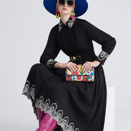 Elegant Embroidered Dress, Central Park | Women - BYMANYC ® New York