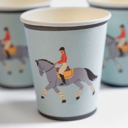 Equestrian Horse Paper Cups — 9 oz, 12-Pack