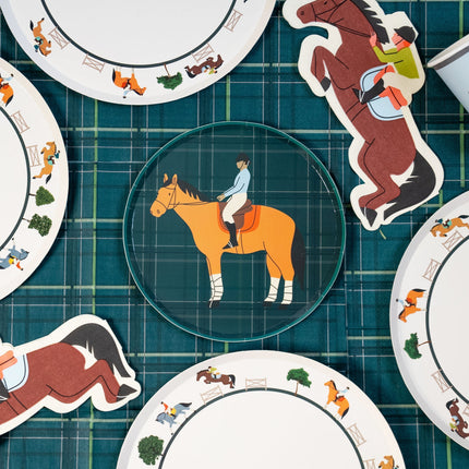 Equestrian Horse Dessert Plates — 7 Inch, 12-Pack