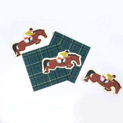 Horse & Plaid Party Napkins — 20-Pack
