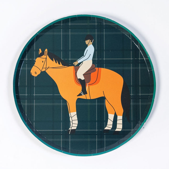 Equestrian Horse Dessert Plates — 7 Inch, 12-Pack