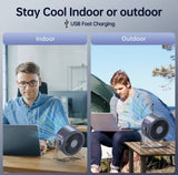 TurboCool Desk Fan | 100-Speed Rechargeable Fan with Digital Display & 4000mAh Battery