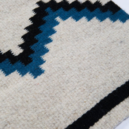 Zapotec Blue & Black Zig Zag Rug #6