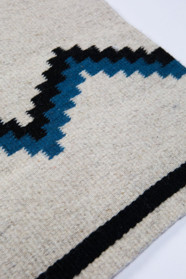 Zapotec Blue & Black Zig Zag Rug #6