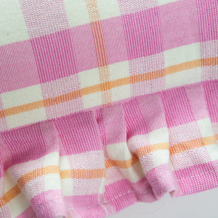 Archive NY Abigail Ruffle Plaid Pillow in Bubblegum