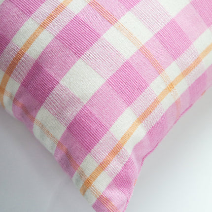 Abigail Bubblegum Pink Plaid Pillow
