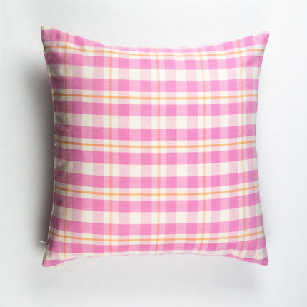 Abigail Bubblegum Pink Plaid Pillow