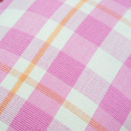 Archive NY Abigail Ruffle Plaid Pillow in Bubblegum