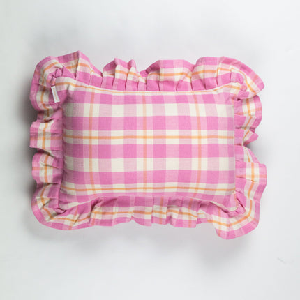 Abigail Bubblegum Pink Plaid Pillow