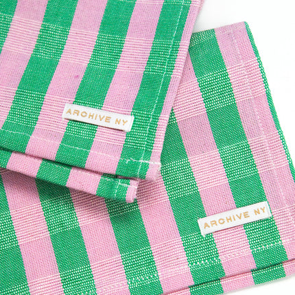 Backordered: Flora Stripe Cocktail Napkins, Set of 4