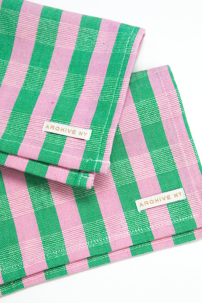 Backordered: Flora Stripe Cocktail Napkins, Set of 4