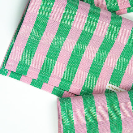 Backordered: Flora Stripe Cocktail Napkins, Set of 4