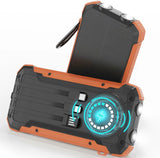 SolarMax Foldable Solar Power Bank | 20000mAh Fast Charge, Wireless & Built-In Cables
