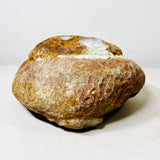 Chunky White Agate Geode Freeform with Natural Quartz Druzy Cavity — 4.7 lb Statement Specimen
