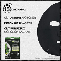 Garnier Skin Naturals Kömürlü Kağıt Yüz Maskesi – Siyah Yosun & Hyaluronik Asit