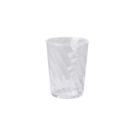 Acrylic Tumbler Glass in Twisted Swirly Design - Clear