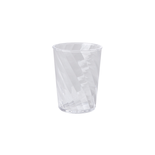 Acrylic Tumbler Glass in Twisted Swirly Design - Clear