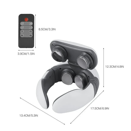 Magnetic Pulse Vibration Neck Massager | Remote Control Deep Tissue Cervical Relief