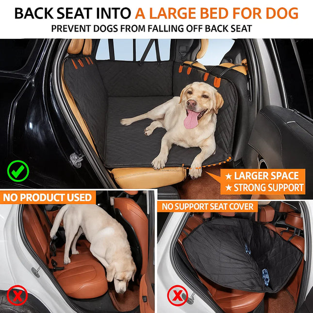 Dog Car Seat Extender | Waterproof Non-Slip Backseat Bed for Dogs — Universal Fit 52×25"
