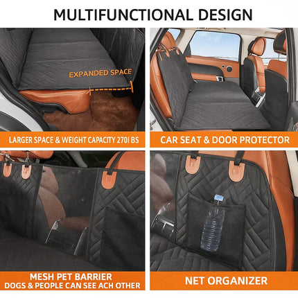 Dog Car Seat Extender | Waterproof Non-Slip Backseat Bed for Dogs — Universal Fit 52×25"