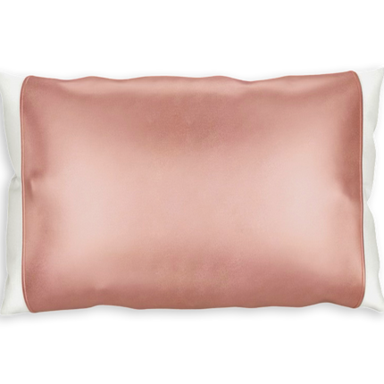 Rose Gold Pink Silk Pillow Sleeve.
