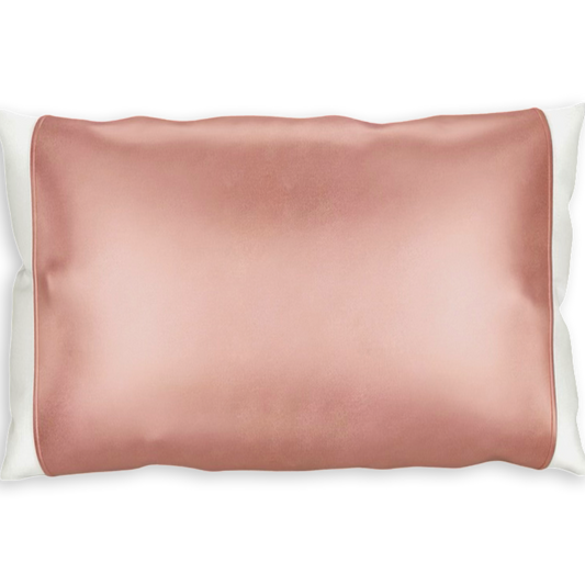 Rose Gold Pink Silk Pillow Sleeve.