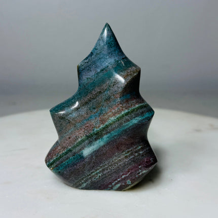 Mystery Jasper Flame Carving – Handpicked Polished Statement Piece (No Sub-Variety Selection)