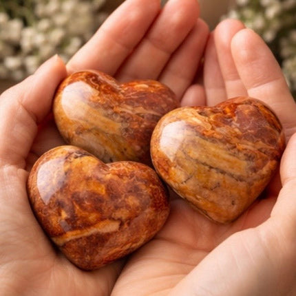 Sunset Jasper Heart Carving – Handpicked Statement Stone