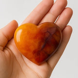 Carnelian Agate Heart Carving (Akik) – Handpicked Crystal Décor