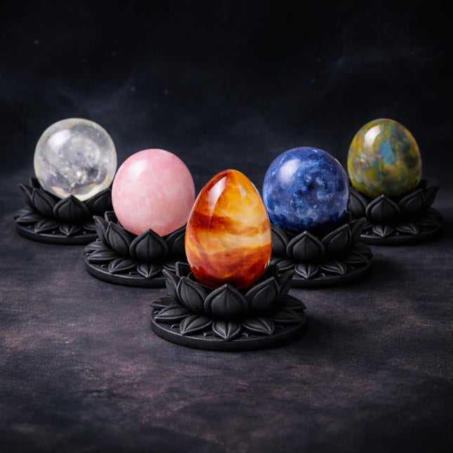 Dark Ethereal Lotus Crystal Ball Stand — Pack of 5 (Beta Edition)