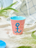 Medium Cup - Red - Anchor Print