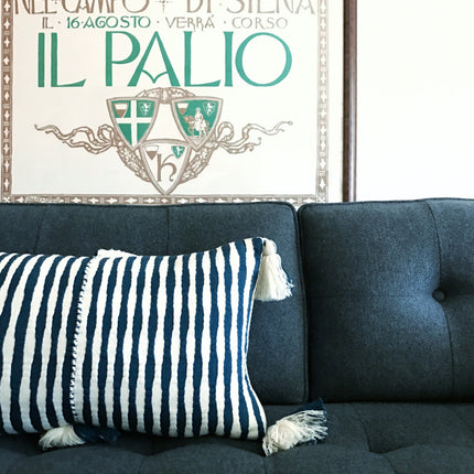 Antigua Pillow - Dark Teal Blue
