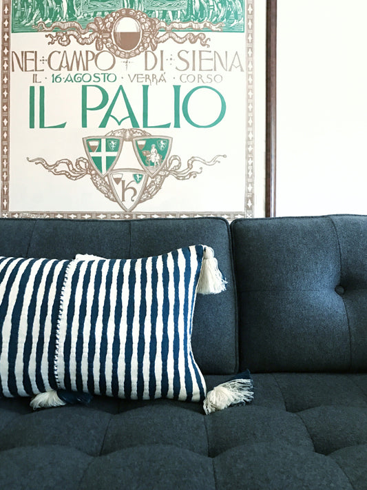 Antigua Pillow - Dark Teal Blue