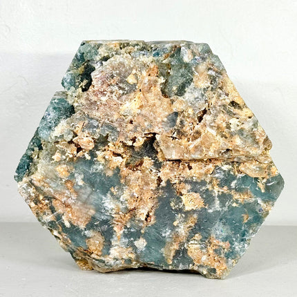Aquamarine Specimen, 13.9 lbs XL Hexagonal Crystal with Frosty Blue Texture & Natural Inclusions