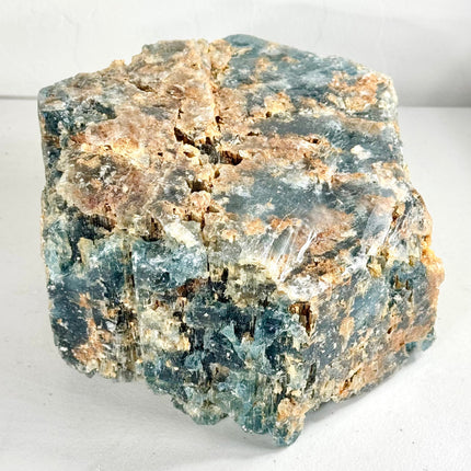 Aquamarine Specimen, 13.9 lbs XL Hexagonal Crystal with Frosty Blue Texture & Natural Inclusions