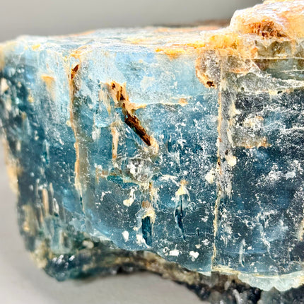 Aquamarine Specimen, 13.9 lbs XL Hexagonal Crystal with Frosty Blue Texture & Natural Inclusions